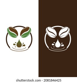Vektorgrafik-Vektorgrafik-Vorlage für die Kaffeebohne