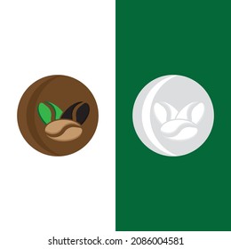 coffee bean icon vector illustration template