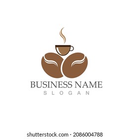 coffee bean icon vector illustration template