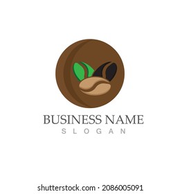 coffee bean icon vector illustration template