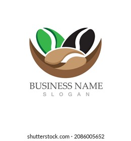 coffee bean icon vector illustration template