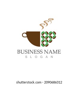 coffee bean icon vector illustration template