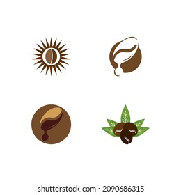 coffee bean icon vector illustration template