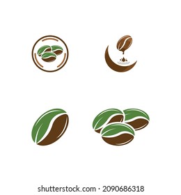 coffee bean icon vector illustration template