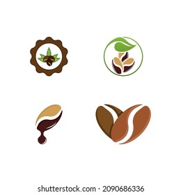 coffee bean icon vector illustration template