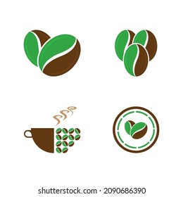 coffee bean icon vector illustration template