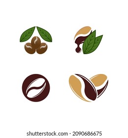 coffee bean icon vector illustration template