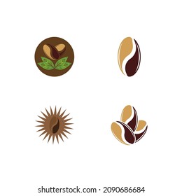 plantilla de ilustración del vector de icono de judías de café