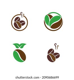 coffee bean icon vector illustration template