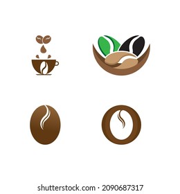 coffee bean icon vector illustration template
