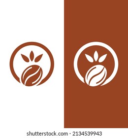 coffee bean icon vector illustration template