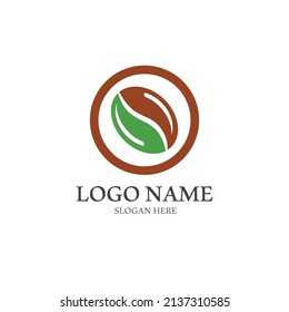 coffee bean icon vector illustration template