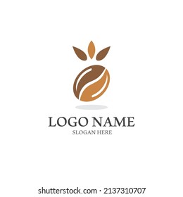 coffee bean icon vector illustration template