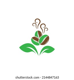 plantilla de ilustración del vector de icono de judías de café