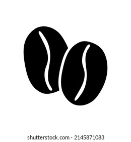 Coffee bean icon. Vector illustration, isolated on white background.