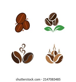 coffee bean icon vector illustration template