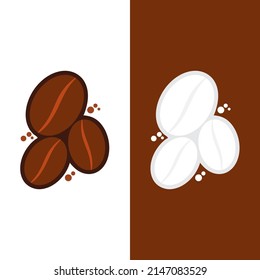 plantilla de ilustración del vector de icono de judías de café