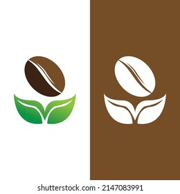 plantilla de ilustración del vector de icono de judías de café