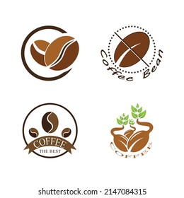 coffee bean icon vector illustration template