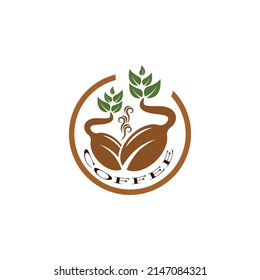 coffee bean icon vector illustration template