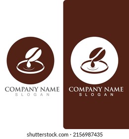 plantilla de ilustración del vector de icono de judías de café