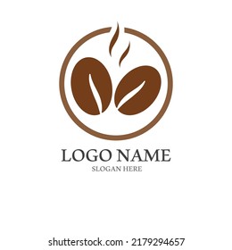 plantilla de ilustración del vector de icono de judías de café