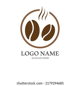 plantilla de ilustración del vector de icono de judías de café