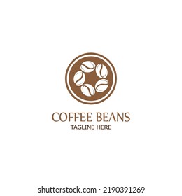plantilla de ilustración del vector de icono de judías de café