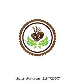 coffee bean icon vector illustration template