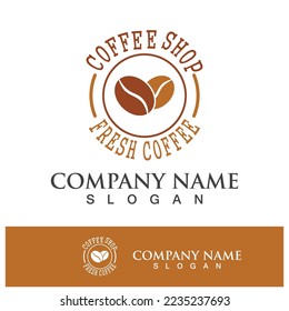 coffee bean icon vector illustration template