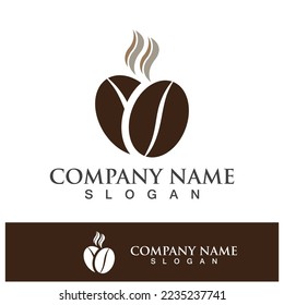 coffee bean icon vector illustration template