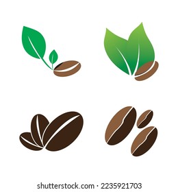 plantilla de ilustración del vector de icono de judías de café