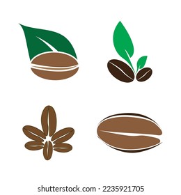plantilla de ilustración del vector de icono de judías de café
