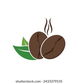 Coffee bean icon vector illustration template
