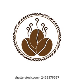 Coffee bean icon vector illustration template