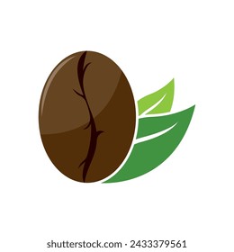 Coffee bean icon vector illustration template