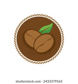 Kaffeebohnen-Symbol Vektor-Illustrationsvorlage