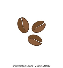 Plantilla de Ilustración vectorial de icono de grano de café