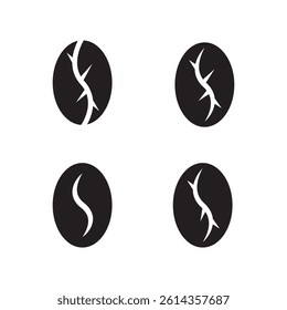 Coffee bean icon vector Illustration design Logo template symbol nature