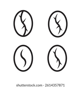 Coffee bean icon vector Illustration design Logo template symbol nature
