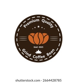 Plantilla de Ilustración vectorial de icono de grano de café