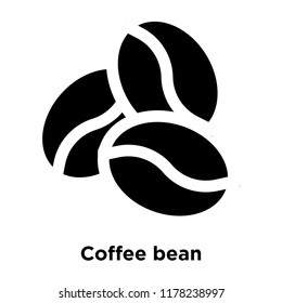 Coffee bean icon vector isolated on white background, logo concept of Coffee bean sign on transparent background, filled black symbol