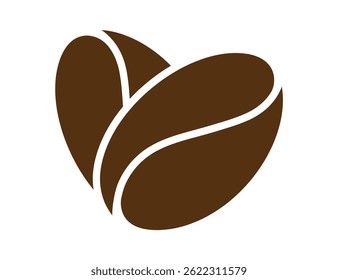 Coffee Bean Icon Vector – Isolated Grain Seed Symbol for Design and Branding. Ideal for use in coffee shop logos, packaging design, menu icons, app interfaces, and infographics related to caffeine