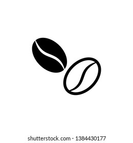 Coffee Bean icon vector. Coffee bean logo illustration. Flat design style on white background.