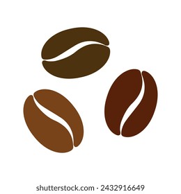 Coffee bean icon, vector on white background