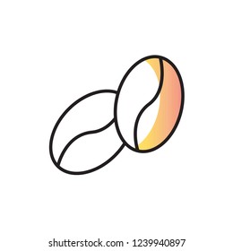coffee bean icon vector. coffee icon with shadow style