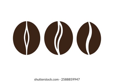 coffee bean icon vector silhouette isolated in white background