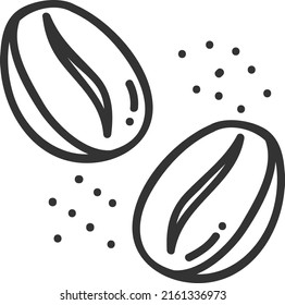 vector de icono de judías de café con fondo blanco