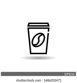 Coffee bean icon with white background