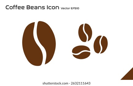 Coffee Bean Icons, Caffeine Logo Symbol Vector EPS10